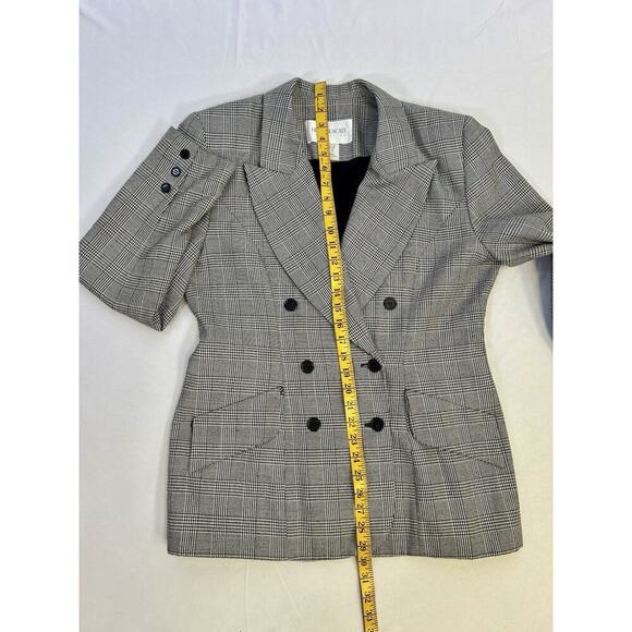 Women’s VTG Hugo Buscati Collection Blazer Houndstooth Gray Size 14 Preppy - Picture 12 of 12
